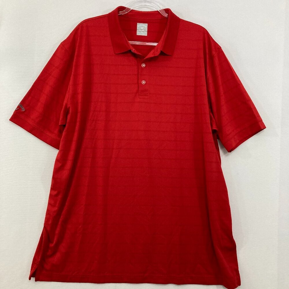 Callaway size‎ XXL Red Striped Opti-Dri Short Sleeve Polo Shirt Active Golf